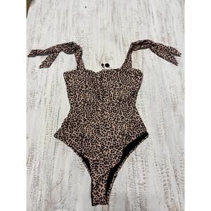 Triya Cosita Linda Leopard Print One-Piece Swimwear Women's Size L Petite
